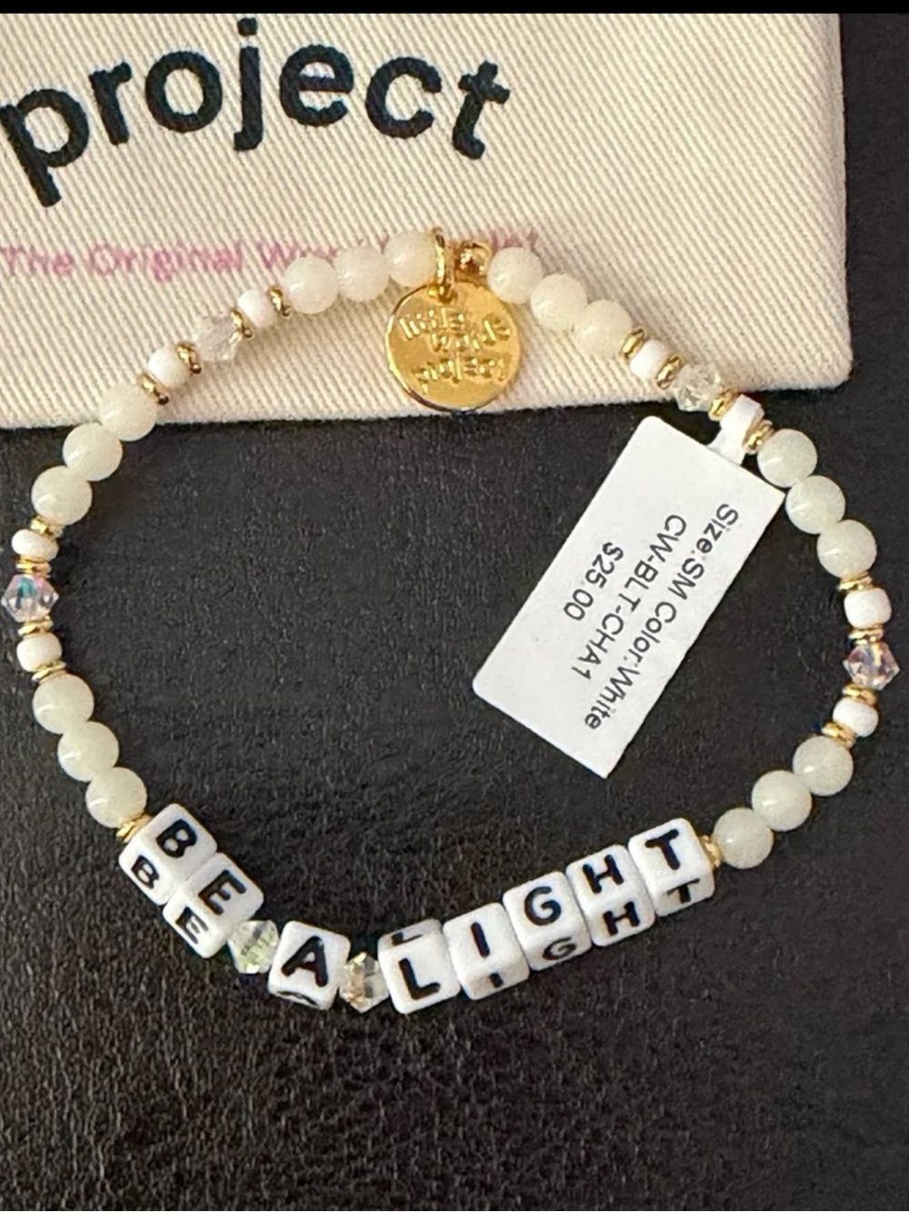 Little Words Project Beaded Stretch Bracelet: Be A Light
